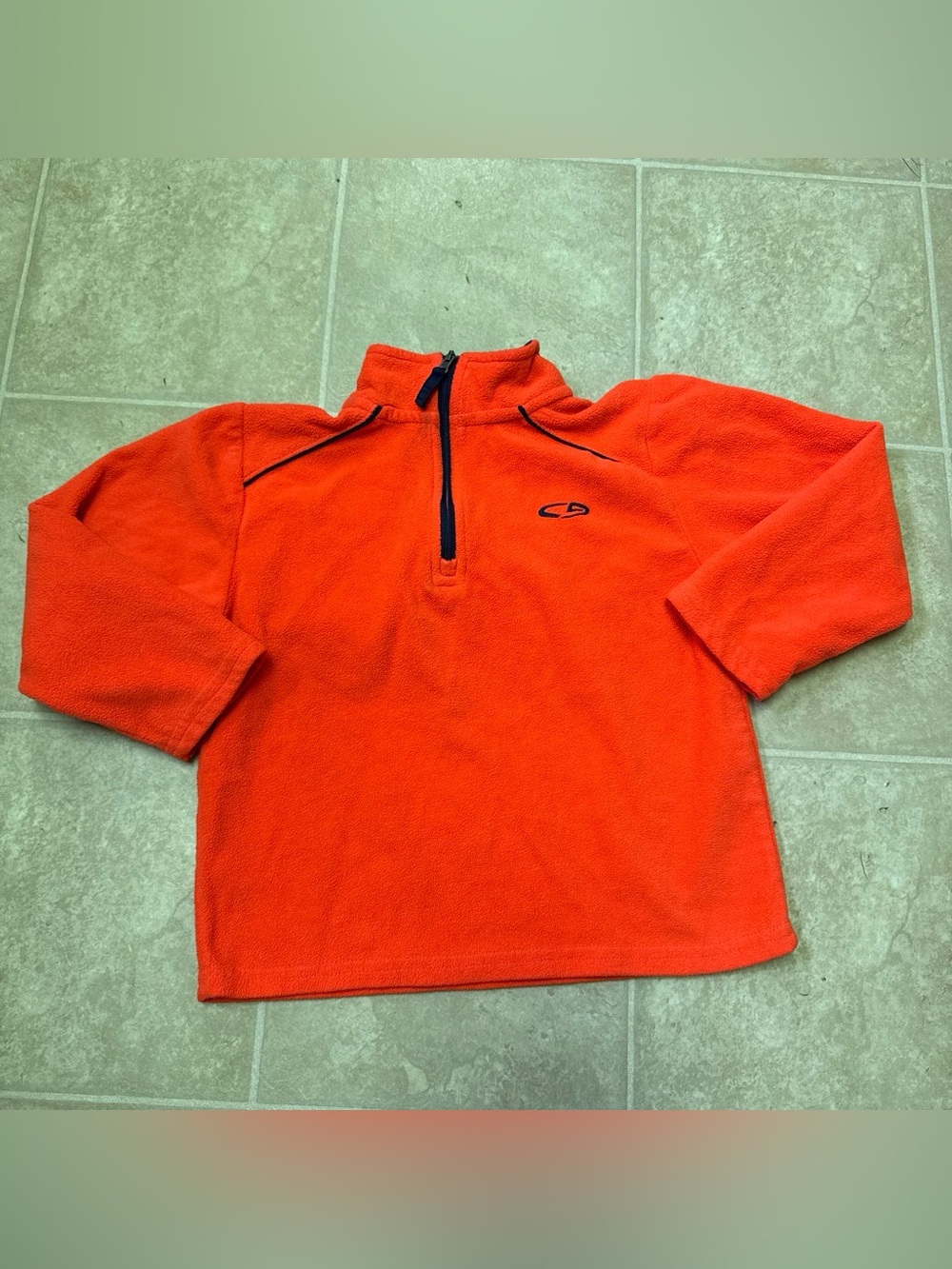 Champion kids Orange Half-Zip Fleece Pullover - Bold Orange size small